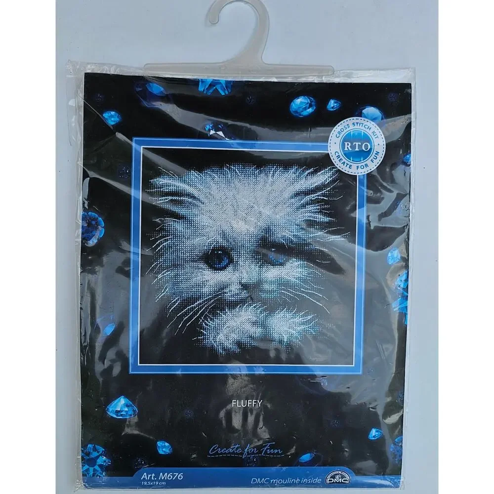 RTO FLUFFY Counted Cross Stitch Kit M676 Craft DIY Art Kitten Cat GIFT